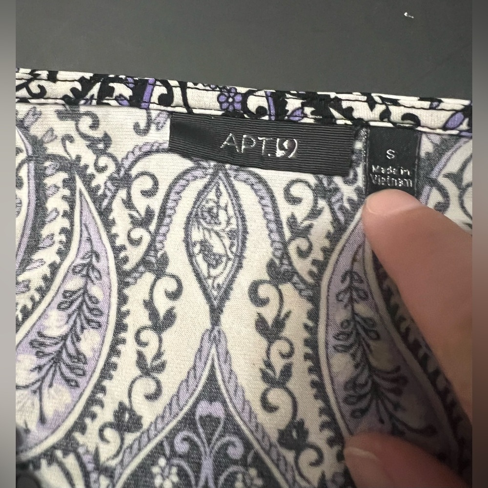 Apt 9 Womens Size S Purple & White Paisley Design Knee Length Dress Sleeveless - Picture 5 of 16